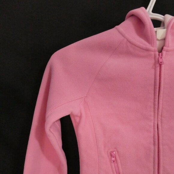 Y2K - OLD NAVY BRAND | medium | Pink Fleece Hooded Zip-Up Jacket | Zip Pockets - Picture 4 of 16